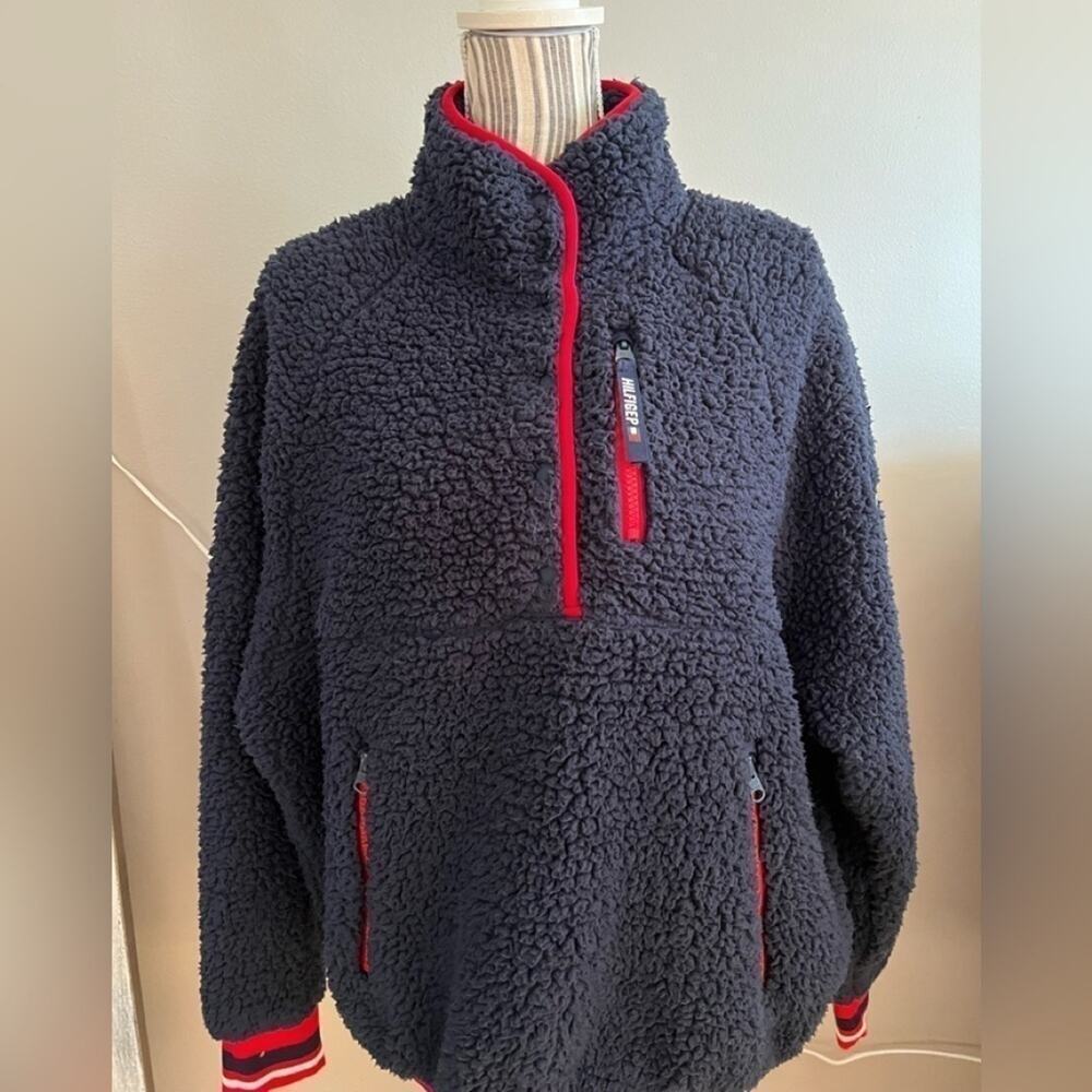 Tommy Hilfiger womens sherpa pullover jacket size L Mint